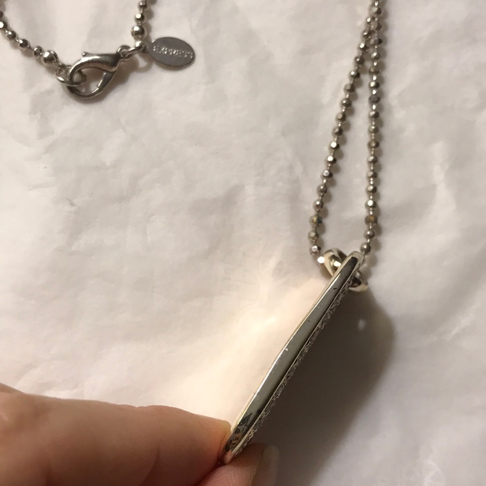 Express vintage silver & rhinestone dog tag necklace - Picture 8 of 8